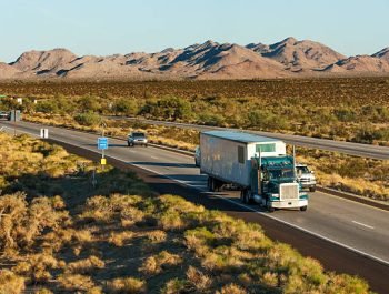 Traffic moving across America on interstate I-10, Arizona